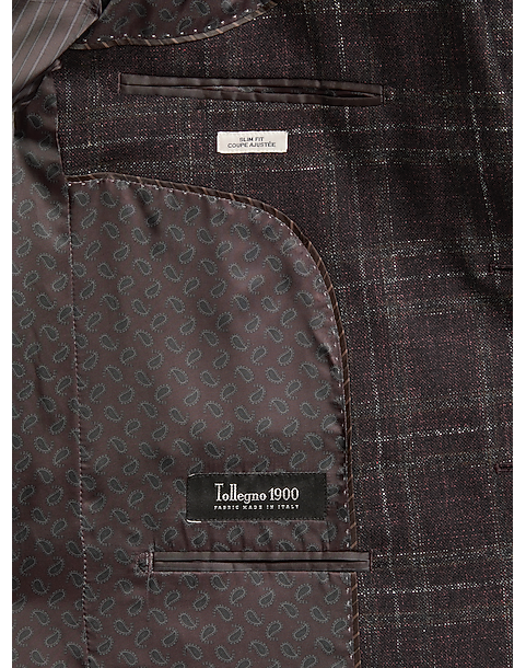 Joseph Abboud Slim Fit Sport Coat, Burgundy Plaid