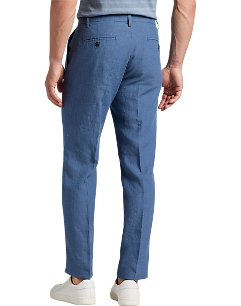 Joseph Abboud Modern Fit Linen-Blend Pants, Black