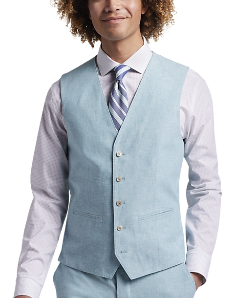 JOE Joseph Abboud Slim Fit Linen Blend Suit Separates Vest, Teal
