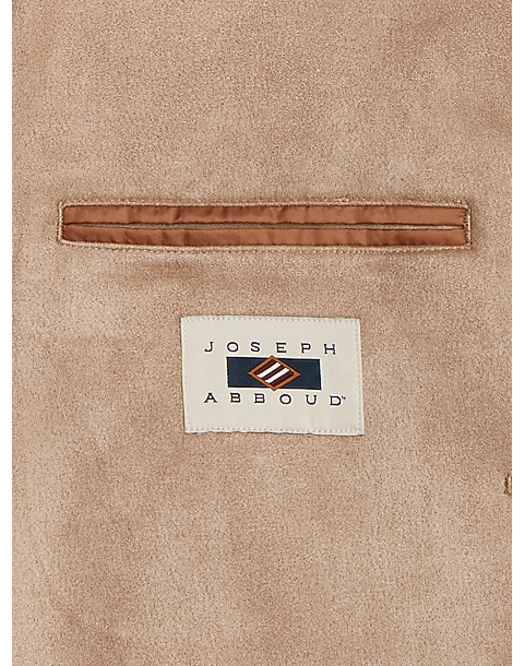 Joseph Abboud Modern Fit Notch Lapel Ultra Suede Soft Jacket, Sand