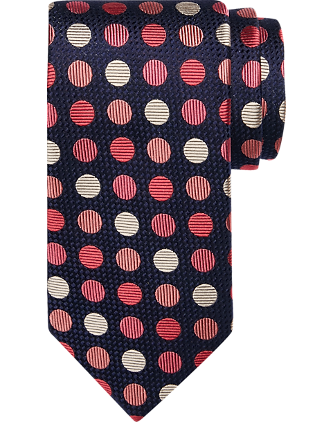 Joseph Abboud Narrow Tie, Black & Pink Dots
