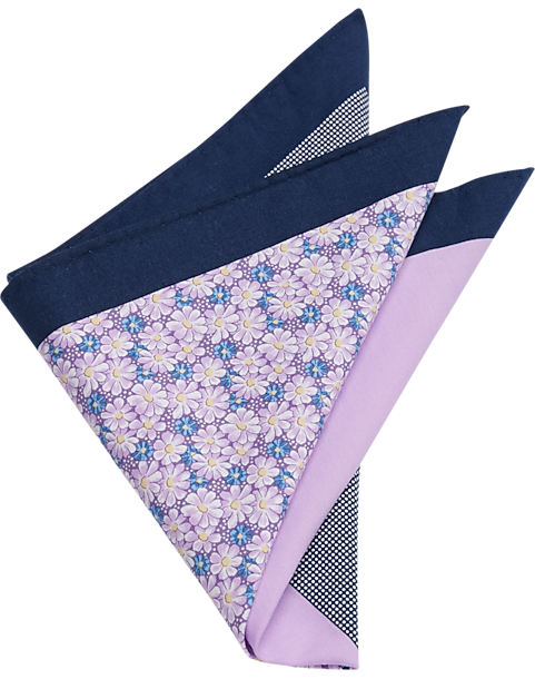 Joseph Abboud Pocket Square, Navy & Purple Multi Pattern
