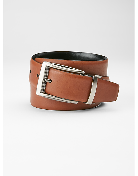 Joseph Abboud Feather Edge Reversible Belt, Black