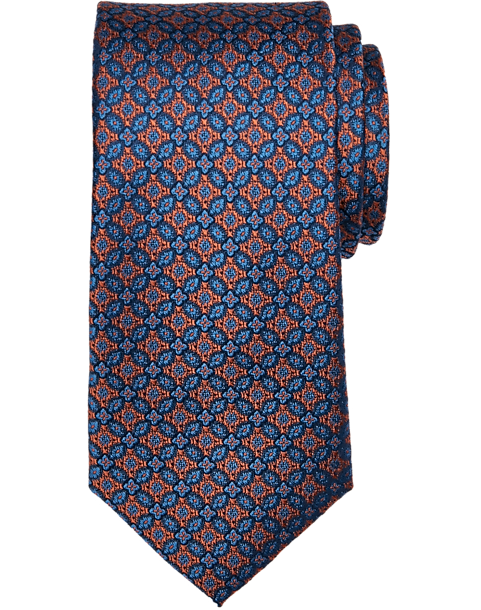 Joseph Abboud Narrow Tie, Orange Medallion
