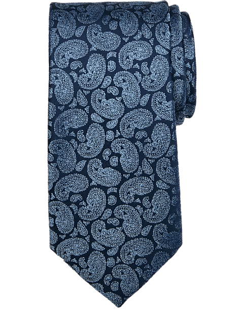 Joseph Abboud Narrow Tie, Blue Paisley