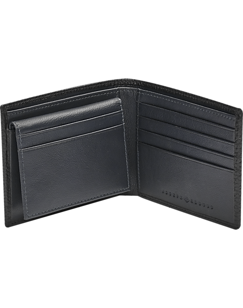 Joseph Abboud Bi-Fold Pebbled Leather Wallet, Brown