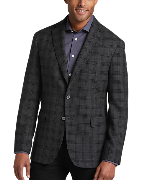  Joseph Abboud Modern Fit Wool Sport Coat, Gray Plaid