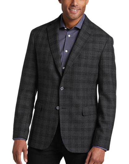  Joseph Abboud Modern Fit Wool Sport Coat, Gray Plaid