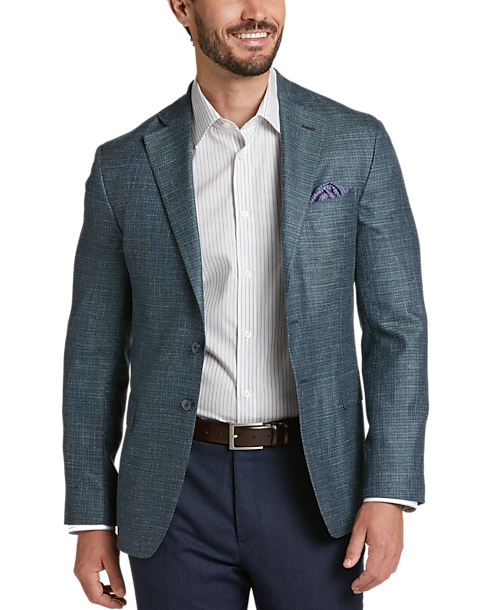  Joseph Abboud Slim Fit Sport Coat, Blue And Green Textured
