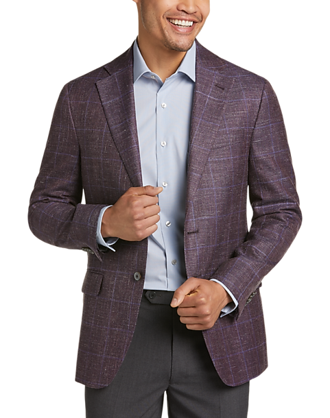  Joseph Abboud Slim Fit Sport Coat, Berry Plaid