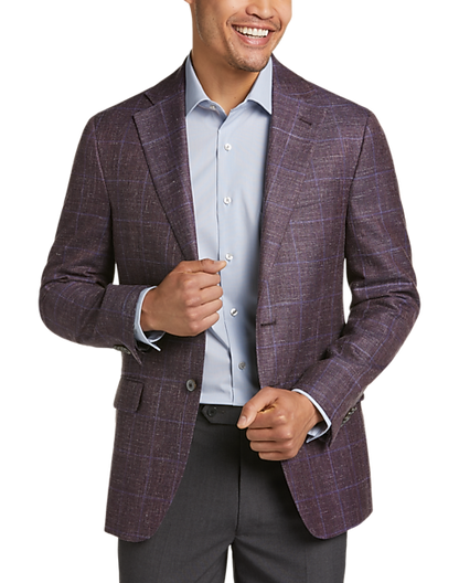  Joseph Abboud Slim Fit Sport Coat, Berry Plaid