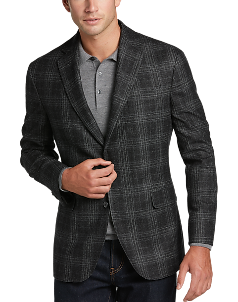  Joseph Abboud Modern Fit Sport Coat, Charcoal Plaid