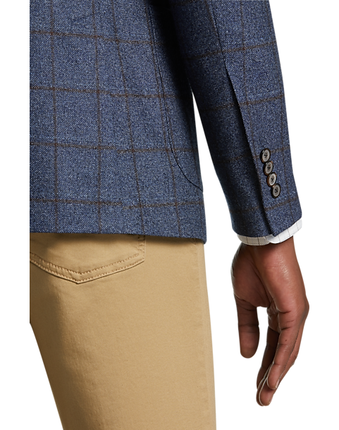  Joseph Abboud Modern Fit Sport Coat, Blue Windowpane Plaid