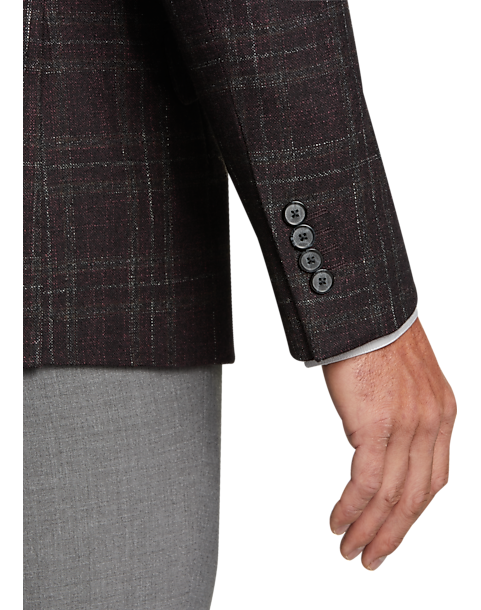  Joseph Abboud Slim Fit Sport Coat, Burgundy Plaid