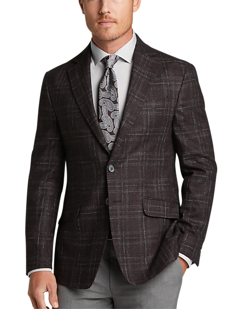  Joseph Abboud Slim Fit Sport Coat, Burgundy Plaid