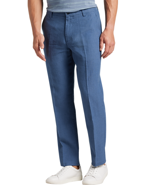  Joseph Abboud Modern Fit Linen-Blend Pants, White