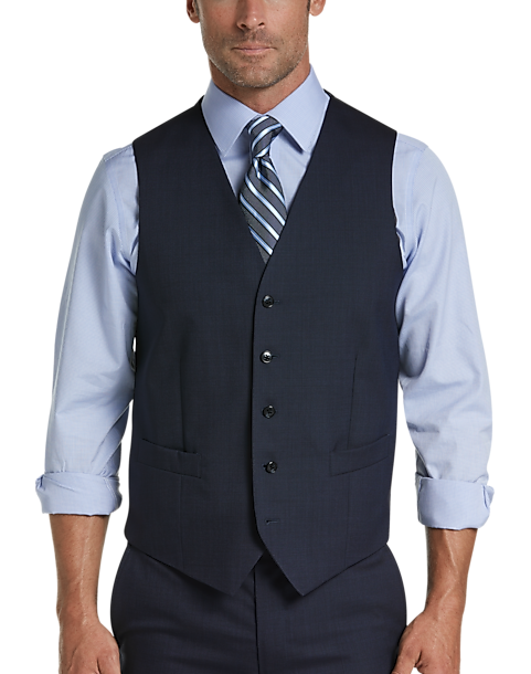  Joseph Abboud Charcoal Tic Modern Fit Suit Separates Vest