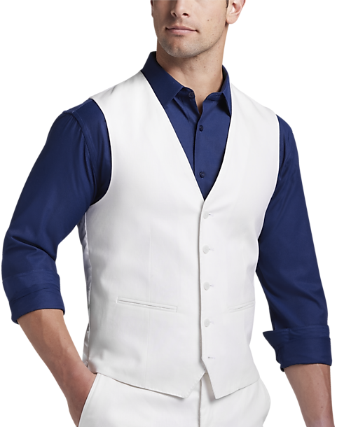  JOE Joseph Abboud Slim Fit Linen Blend Suit Separates Vest, White