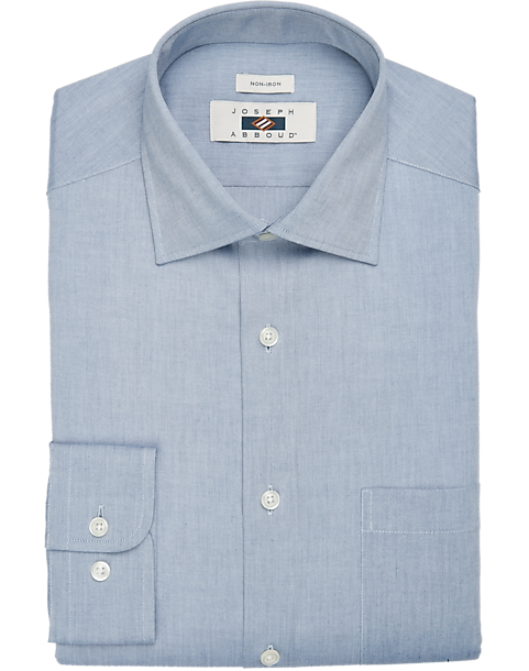  Joseph Abboud Modern Fit Spread Collar Dress Shirt, Chambray Light Wash