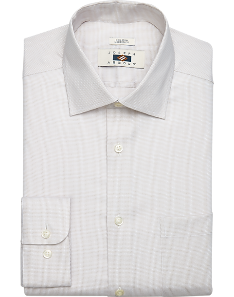  Joseph Abboud Modern Fit Dress Shirt, Khaki Tonal Check