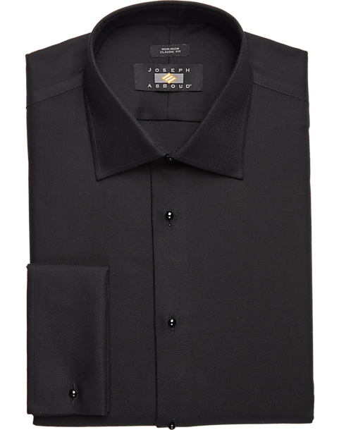 Joseph Abboud Classic Fit French Cuff Tuxedo Formal Shirt, Black
