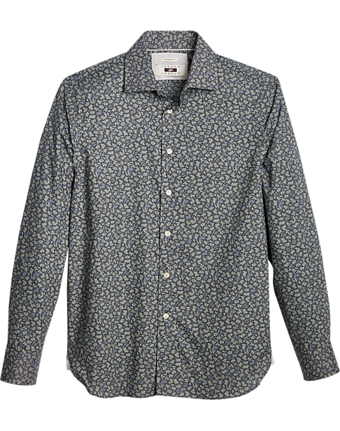  Joseph Abboud Modern Fit Spread Collar Woven Sport Shirt, Olive Foliage