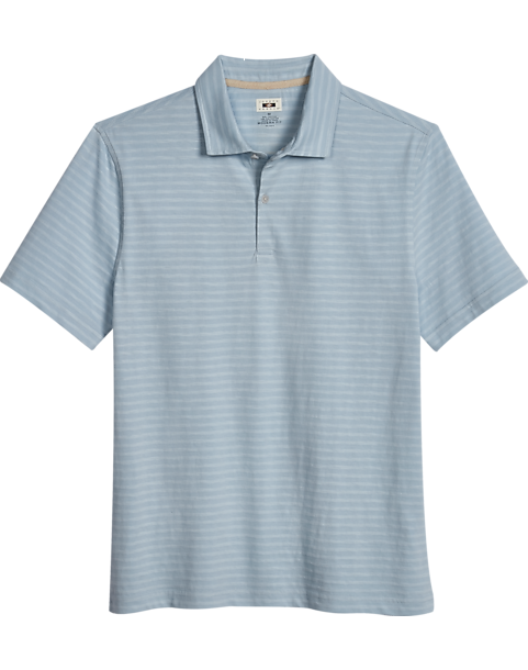  Joseph Abboud Modern Fit Slub Polo, Light Blue Stripe