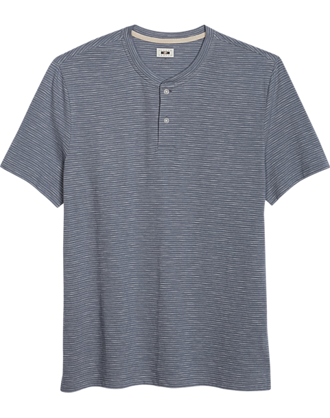  Joseph Abboud Modern Fit Short Sleeve Henley, Slate Stripe