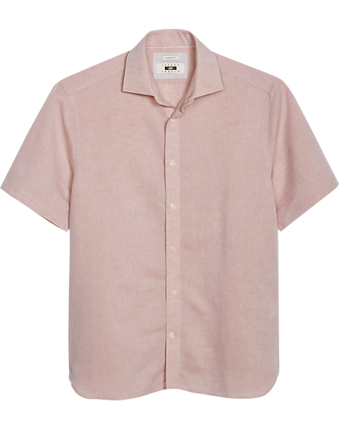  Joseph Abboud Modern Fit Linen Sport Shirt, Peach