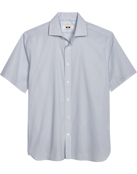  Joseph Abboud Modern Fit Short Sleeve Sport Shirt, Slate Medallion