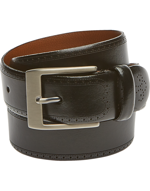  Joseph Abboud Laser Detail Leather Belt, Brown