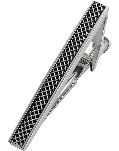  Joseph Abboud Tie Bar, Silver Grid