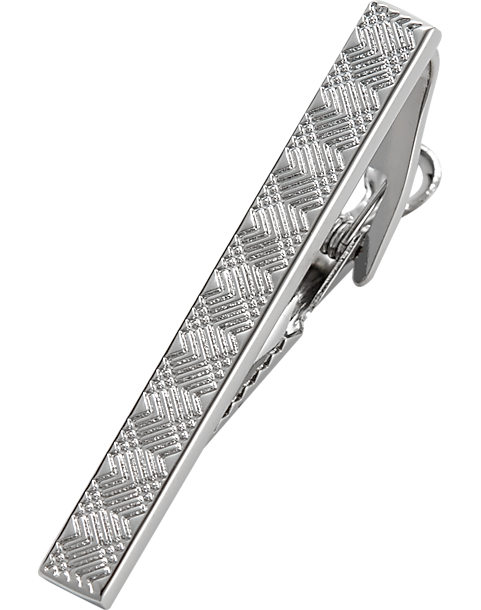  Joseph Abboud Tie Bar, Silver Geometric