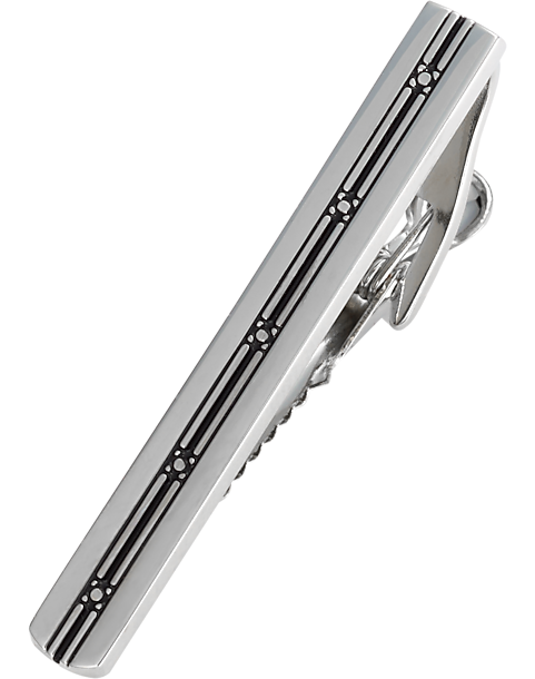  Joseph Abboud Silver & Black Tie Bar