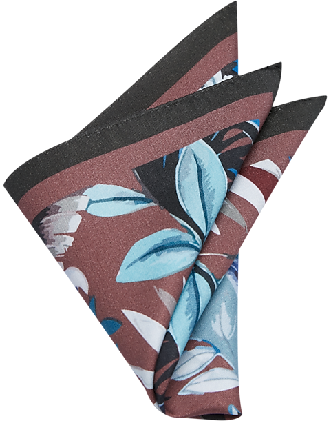  Joseph Abboud Pocket Square, Brown Botanical
