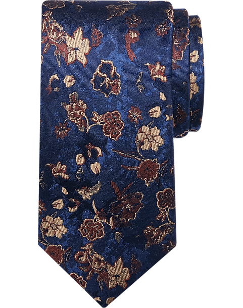  Joseph Abboud Narrow Tie, Navy Floral