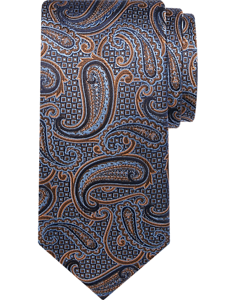  Joseph Abboud Narrow Tie, Brown Paisley