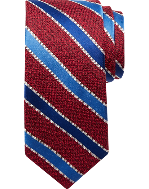  Joseph Abboud Narrow Tie, Red & Blue Stripe