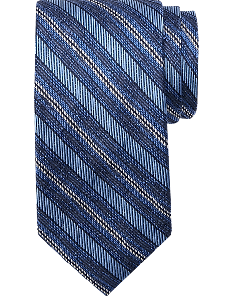  Joseph Abboud Narrow Tie, Navy Stripe
