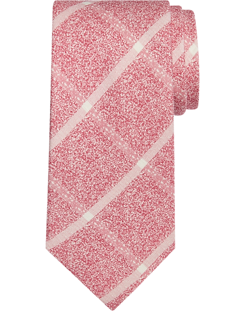  Joseph Abboud Narrow Tie, Berry Windowpane