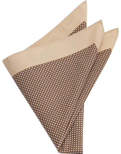  Joseph Abboud Pocket Square, Taupe Dot