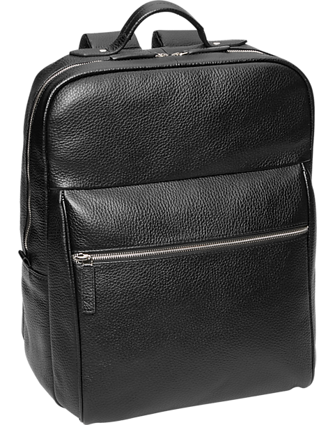  Joseph Abboud Pebble Leather Backpack, Black