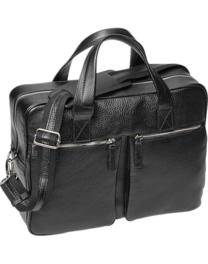  Joseph Abboud Pebbled Briefcase, Brown