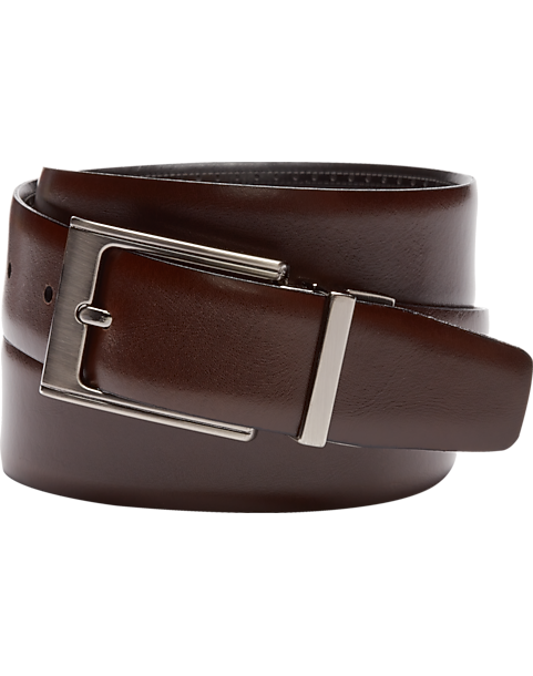  Joseph Abboud Feather Edge Reversible Leather Belt, Black