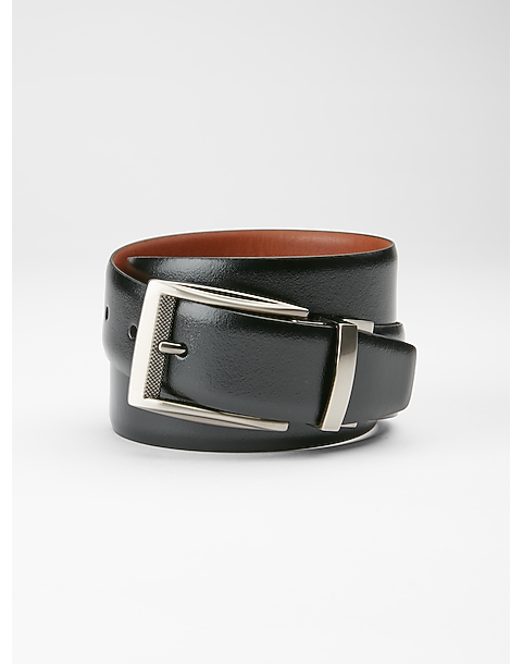  Joseph Abboud Feather Edge Reversible Belt, Black