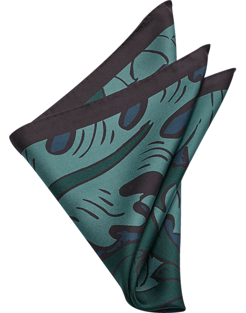  Joseph Abboud Pocket Square, Green Western Floral